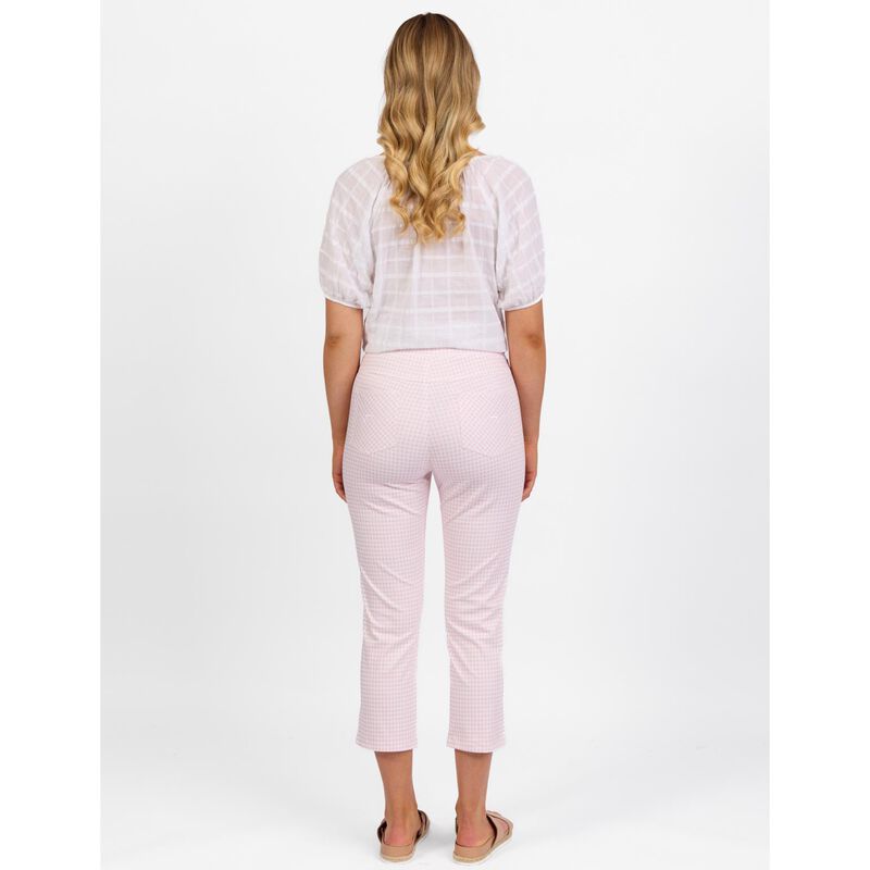 Vassalli Printed Slim Leg 7/8 Length Lightweight Pull On Pant image number 4
